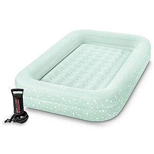 Intex Kids Travel Air Mattress Inflatable Bed with Raised Sides and Hand Pump - $23.34