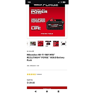 Milwaukee M18 Forge 8.0 Battery