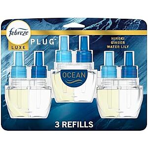 [SnS, AC] $24.70 | 3 × 3-Count Febreze Plug In Air Freshener (Ocean) ($8.23 each) at Amazon