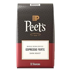 [SnS, AC] $18.21* | 32-Oz Peet's Coffee Dark Roast Whole Bean Coffee (Espresso Forte) at Amazon