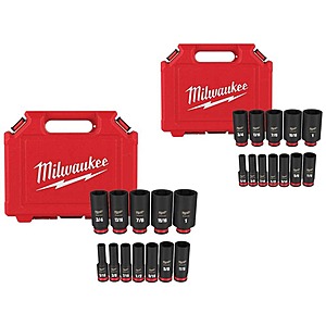 Milwaikee SHOCKWAVE 3/8 in. Drive Deep Well 6-Point Impact Socket Set (24-Piece) $98.97