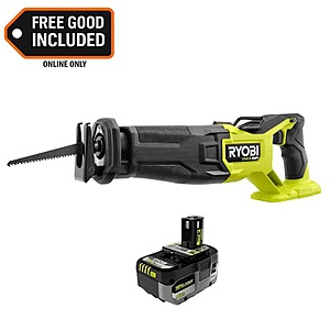 Ryobi ONE+ HP 18V Brushless Cordless Reciprocating Saw with ONE+ 18V 4.0 Ah HIGH PERFORMANCE Battery $139