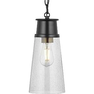 Progress Lighting Calicott 1-Light Matte Black Pendant Light $10.50 + Free S&H at Lowe's