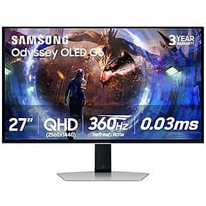 [AC] $499.99* | 27" Samsung Odyssey G60SD QHD 360Hz OLED Monitor at Amazon