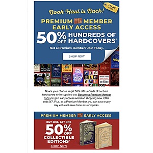 Barnes & Noble Book Haul Premium Member Early Access 50% Off Hundreds of Hardcovers