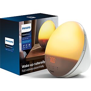Philips SmartSleep HF3520/60 Wake-Up Light w/ Sunrise & Sunset Simulation, FM Radio & 5 Natural Sounds $76.29 + Free Shipping