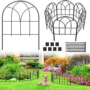 Youpehom 6-Pack Arched Metal Garden Fence, 6.3 Ft – $9.99 w/ Code (Reg. $19.99)