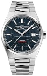 [NEW, AC] $1472.59 | Frederique Constant Mens Swiss Automatic Highlife COSC Silver-Tone Stainless Steel Watch with Bracelet and Additional Navy Rubber Strap at Amazon