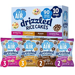 Like Air 4-Flavor Variety Pack Drizzled Rice Cakes (10-Count) $14.04 w/ S&S + Free Shipping w/ Prime or on $35+