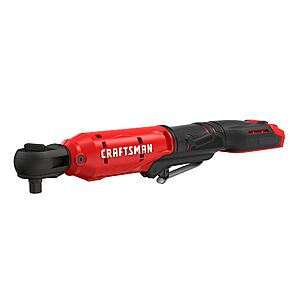 CRAFTSMAN V20 Cordless Ratchet Wrench, Multi-Size 3/8 Ratchet, 1/4 and 1/2 Interchangeable Anvils, LED Light, 40 ft-lbs Torque, 300 RPM, Battery Not Included (CMCF935B) $89