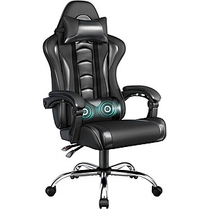 Yaheetech High Back Gaming Chair w/ USB Massage Lumbar Support $72 + FS