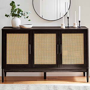 Better Homes & Gardens Springwood Caning Sideboard, Charcoal Finish $138 + Free S&H at Walmart