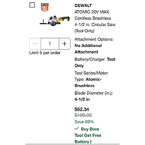 DeWalt Circular Saw 4-1/2" or Reciprocating Saw