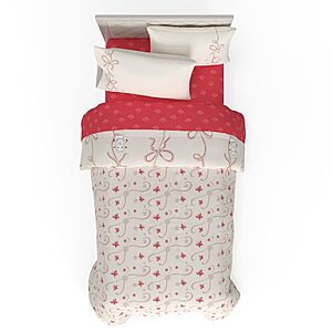 Lamb Chop Bedding Set, Twin Size 5-Piece Super Soft Fluffy Reversible Comforter & Sheet Set with Sham - $16.30