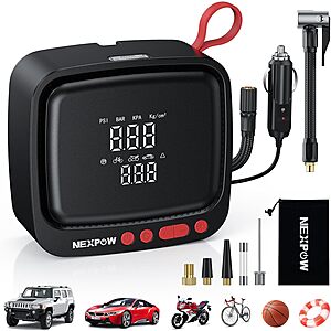 (prime) NEXPOW 150PSI 12V Corded Tire Inflator $9.30 + Free S/H
