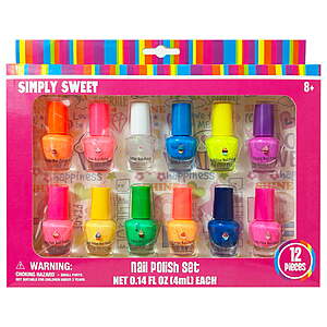 [Low Stock] 12-Pack Simple Sweet Nail Polish Set $2.74 + Free S&H w/ Walmart+ or on $35+