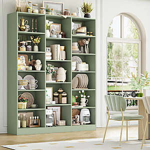 Ebern Designs Wakil 74.02" H x 58.7" W 6-Tier Wood Bookcase (Various) from $167.99