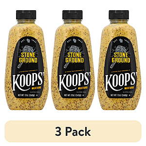 REGIONAL (3 pack) Koops' Mustard, Stone Ground Mustard, 12 oz $5.31 FS WALMART+
