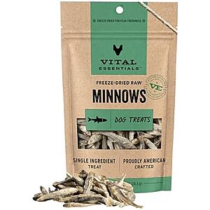[SnS, AC] $4.94* | 1-Oz Vital Essentials Freeze Dried Minnows Dog Treats at Amazon