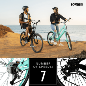 Hyper Bicycles E-Ride 26-Inch Ladies Electric Cruiser Bike with 250W Motor in Turquoise $398