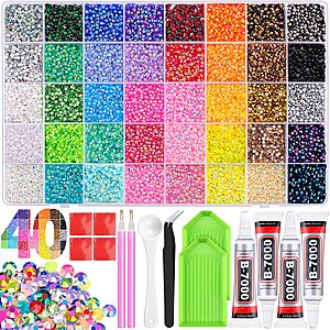 50000Pcs 3mm Jelly Rhinestones Bedazzling Kit $9.99