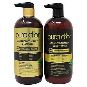 Pura d'or Advanced Therapy Anti-Hair Thinning Shampoo & Conditioner Set $31.99 free shipping Costco.com