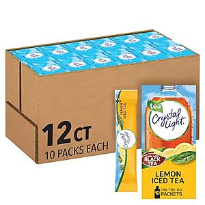 [SnS, AC] $8.72 | 12-Pack 10-Count Crystal Light Powdered Drink Mix (Lemon Iced Tea) at Amazon