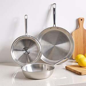 T-fal Pro Tri-Ply Stainless Steel 3-piece Frypan Set $69.99 Free Shipping Costco.com