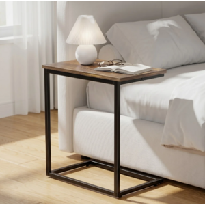 27"H x 20.5"W Gilsum C-Table End Table w/ Solid Wood Top & Steel Base $20 + Free Shipping on $35+ Orders