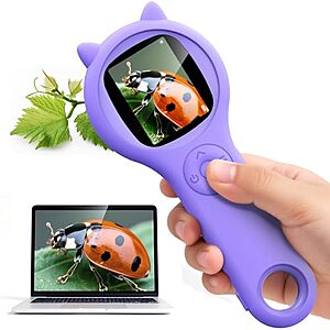 Ashfly Kids’ 500X Rechargeable Handheld Digital Microscope w/ 2" IPS Screen (Purple) $10.79 + Free Shipping w/ Prime or on $35+