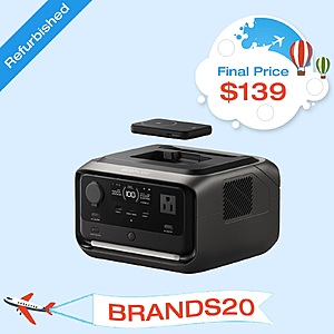 Refurbished: EcoFlow River 3 Plus 286Wh Power Station w/ 5000mAh Rapid Power Bank $139