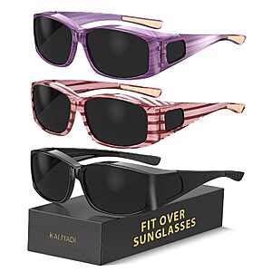KALIYADI Polarized  Fit-Over-Glasses: Wrap Around  Sunglasses with UV400 $12.09