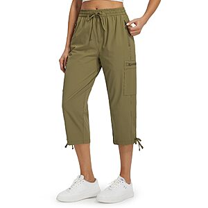 Libin Women's Hiking Capri Cargo Pants Cropped Summer Pants $12.14