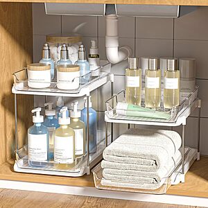 Delamu 2-Tier Multi-Purpose Bathroom Under Sink Organizers and Storage $25.98