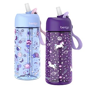 2-Pack Bentgo Kids Water Bottle, Leak-Proof, 15 oz, Bite & Sip Spout (Various) - $16.99