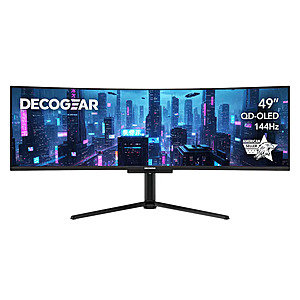 49" Deco Gear Super Ultrawide QD-OLED 5120x1440 DQHD 144Hz Monitor w/ USB-C 90W & KVM $689.99 + Free Shipping