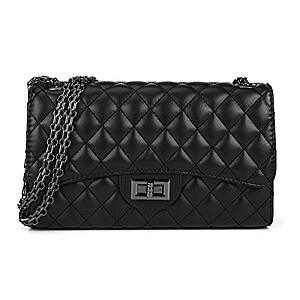 10.24" Gladdon Quilted Crossbody Purse w/ Chain Strap (Various) $11.99 + Free Shipping w/ Prime or on $35+