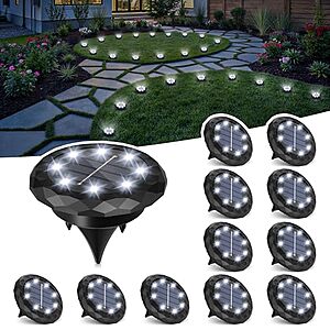 12-Pack SOLPEX Small Solar Pathway Ground Lights (Cool White) $12.09 ($1 each)+ Free Shipping w/ Prime or on $35+