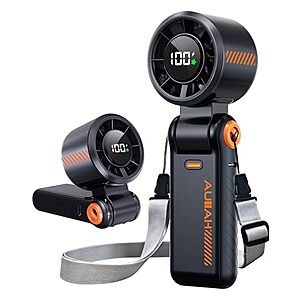 AUIIAH GS30 3-in-1 Handheld Portable Turbo Fan w/ 5-Speed & LED Display (Black) $6.49 + Free Shipping w/ Prime or on $35+
