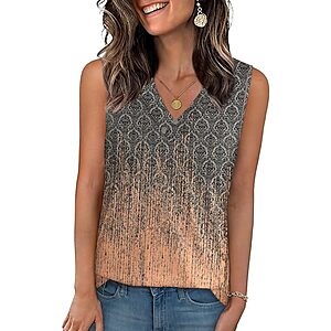 GKBK Women's Sleeveless V-Neck Tank Top (Various) $4.49 + Free Shipping w/ Prime or on $35+
