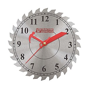 YMMV, $3.59, Tractor Supply Saw Blade Workshop Clock, free pickup