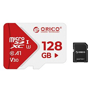 ORICO 128GB SDXC TF Card - UHS-I U3 43% offClass 10 V30 A1 Memory Card with SD Adapter for 4K Video Recording, Drones, Action Cameras & Mobile Devices