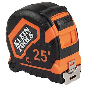 $20.98* | Klein Tools 9225 Tape Measure, Heavy-Duty Measuring Tape with 25-Foot Double-Hook Double-Sided Nylon Reinforced Blade, with Metal Belt Clip at Amazon