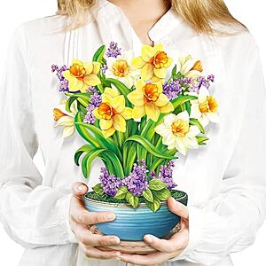 $4.50* | Airpark 3D Paper Pop Up Flower Bouquet Card w/ Note Card & Envelope (Various) at Amazon