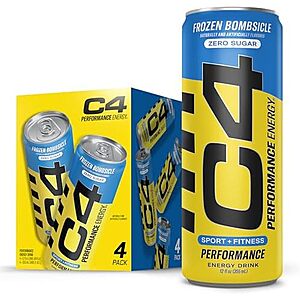[SnS] $4.71 | 4-Pack 12-Oz C4 Performance Energy Drink (Frozen Bomb) at Amazon