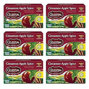 [SnS] $11.39* | 6-Pack 20-Count Celestial Seasonings Herbal Tea (Cinnamon Apple Spice) at Amazon