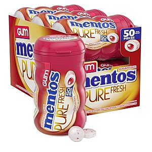 [SnS, AC] $10.51* | 6-Pack 50-Piece Mentos Pure Fresh Sugar-Free Chewing Gum w/ Xylitol (Cinnamon) at Amazon