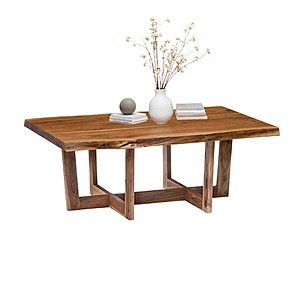 Berkshire 42 in. Natural Large Rectangle Wood Top Coffee Table with Live Edge $279