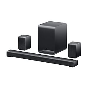 TCL S65K S Series 5.1 Channel Soundbar System with Dolby Atmos, DTS:X, Wireless Subwoofer, Wireless Surround Speakers, Bluetooth Music Streaming $299.99