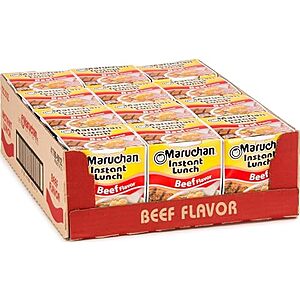 [SnS] $4.45* | 12-Count 2.25-Oz Maruchan Ramen Instant Lunch Cups (Beef) at Amazon (37.1￠ each)